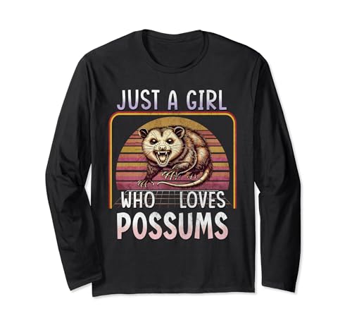 Just A Girl Who Loves Possum Lover Gift Cute Opossum Kids Langarmshirt