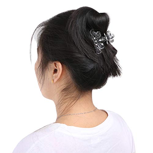 kilofly 3pc Women's Rhinestone Crystal Faux Hair Clip Claw Barrettes Value Pack - Thumbnail 6