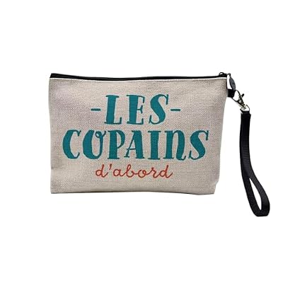 Astuccio in lino – Les Copains First – Astuccio per trucco in tela effetto lino, 23,5 x 15 cm, Fidanzati, 23.5 x 15 cm, Astuccio per il trucco