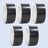 5 Rollen Panzertape /Duct Tape in der Farbe schwarz - Größe: 50mm x 50m