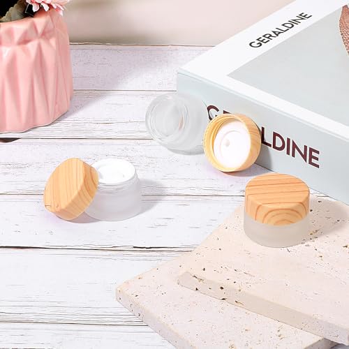 36 Pcs Glass Cosmetic Containers Glass Jars with Lids, 5 Gram Round Cosmetic Container Empty Sample Jars with Leak Proof Lids3