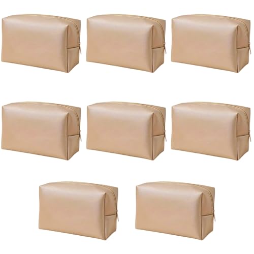 Ciulaiy Bridesmaid Proposal Gifts Letter Cosmetic makeup bag bulk for Wedding Party Favors Bachelorette party decorations Toiletry Organizer Bag Makeup Case Gift (8, Gold)
