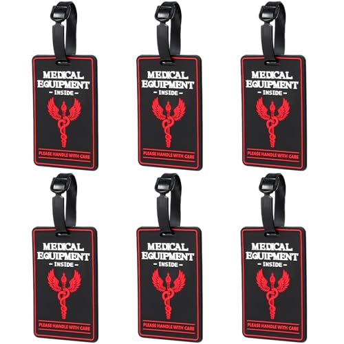 6 Pcs Medical Equipment Luggage Tag Device Tag with Detachable Plastic Strap for Luggage or Bags,Medical Respiratory Equipment & Supplies - Main Image