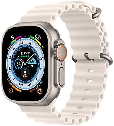 Lobnhot Silicone Ocean Strap Compatible with Apple Watch Ultra 49mm 45mm 44mm,Soft Sport Band for iwatch Series Ultra 8 7 6 5 4 SE,49/45/44mm Orange