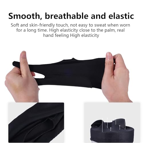 Black Drawing Glove, 3-Layer Palm Rejection Digital Art Glove Right Hand and Left Hand Two-Finger Artist Gloves Graphic Tablet Accessories for Sketching Painting - Image 4