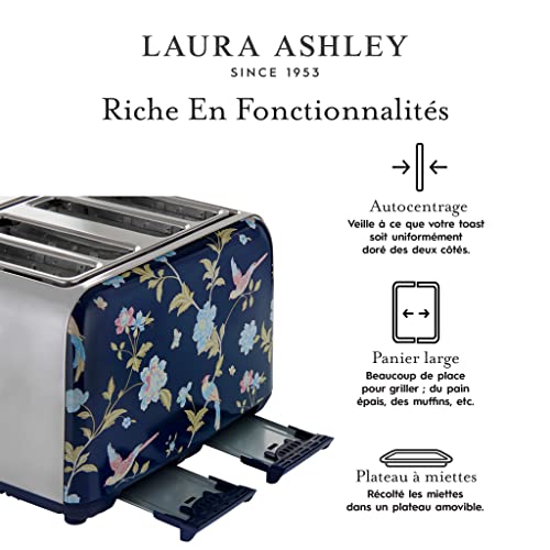 VQ Laura Ashley Toaster 4-Scheiben-Toaster mit einstellbaren Heiz-, Auftau- und Aufwärmmodi - Toaster aus Edelstahl Vintage-Toaster mit Aufsatz zum Aufwärmen von Croissants - Elvaden Marine 7 VQ Laura Ashley Toaster 4-Scheiben-Toaster mit einstellbaren Heiz-, Auftau- und Aufwärmmodi - Toaster aus Edelstahl Vintage-Toaster mit Aufsatz zum Aufwärmen von Croissants - Elvaden Marine