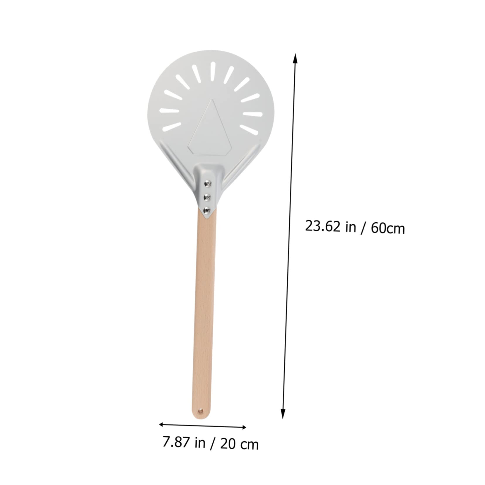 BEBEMOKO Pizza Wooden Handle Metal Pizza Peel for Easy Lifting Essential Baking Accessory for Home Ovens