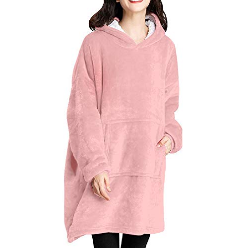 TRISTIN Thicken Sherpa Fluffle Sweatshirt Blanket Warm Cozy Oversized Wearable Pocket Blanket Hoodie Cover