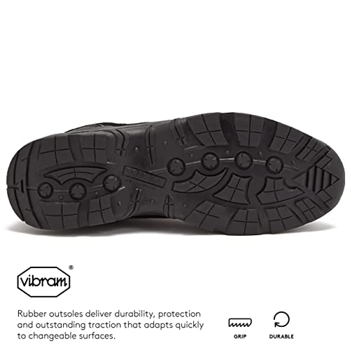 Hi-Tec Keaton Steel Toe Waterproof Men's Work And Hiking Boots, Slip Resistant Rubber Outsole, 6 Inch - Black/Yellow, 9 Medium #TOP4