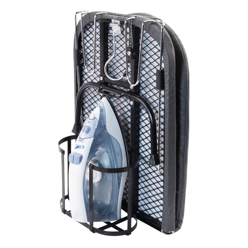 Table Top Ironing Board with Iron Holder and Wall Mount, Foldable Mine Iron Board,Portabled, Omuachip Metal Small Iriong Table Countertop for Space Saving,(No Ironing Included 39 x 12inches, Black