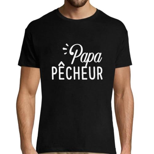 T-Shirt Homme Papa Pêcheur humoristique pour les sorties au bord de l'eau