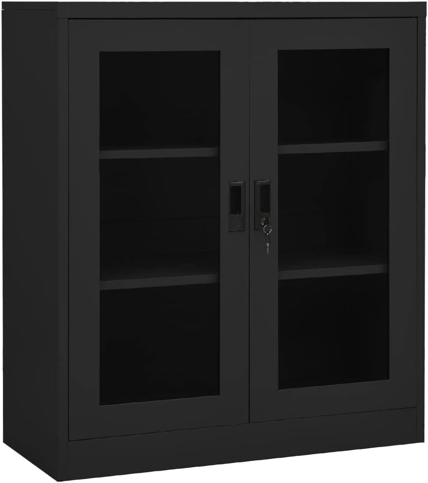 Metal Storage File with 2 Doors, Locking Steel Storage with