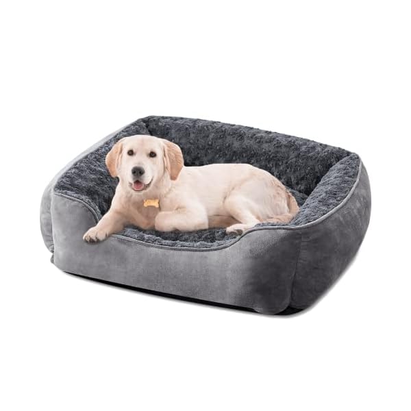 JOEJOY Rectangle Dog Bed for Large Medium Small Dogs Machine Washable Sleeping Dog Sofa Bed Non-Slip Bottom Breathable Soft Puppy Bed Durable Orthopedic Calming Pet Cuddler, Multiple Size, Grey JOEJOY Rectangle Dog Bed for Large Medium Small Dogs Machine Washable Sleeping Dog Sofa Bed Non-Slip Bottom Breathable Soft Puppy Bed Durable Orthopedic Calming Pet Cuddler, Multiple Size, Grey