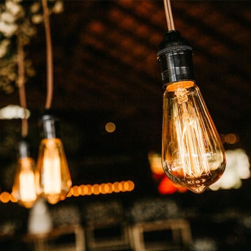 Woowtt Edison Light Bulb 6 Pack Classic Antique Bulb Style - Dimmable - Amber Warm - ST64 40W