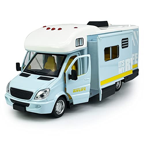Vehículo a escala Motorhome RV Azul con luz y sonido miniatura 4
