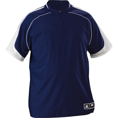Russell Athletic Baseball Batting Pullover Short-Sleeve Navy Size Mens Medium