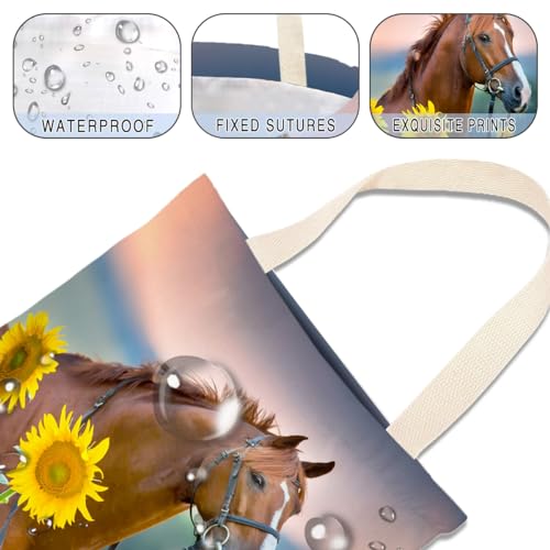 Image of Car Trash Bag Hanging No Snap Small Garbage Bag for Car Back Seat Cute Printed One-handed Strap Trash Bags Car Accessories-Horse Sunflower Car Trash Bags