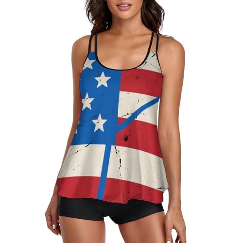 Two Piece Swimsuit for All Women, V-Neckline Swimdress Monokini Beachwear