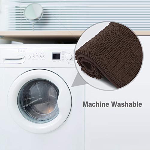 Chenille Bath Mats, Plush Absorbent Bath Mats Quick Dry, Soft & Machine Washable, Non Slip Carpet for Bathroom, Thick Bathroom Rugs, Shower Restroom Rug Mat, Alfombras De Baño, Bathrugs Matts,34"x21"