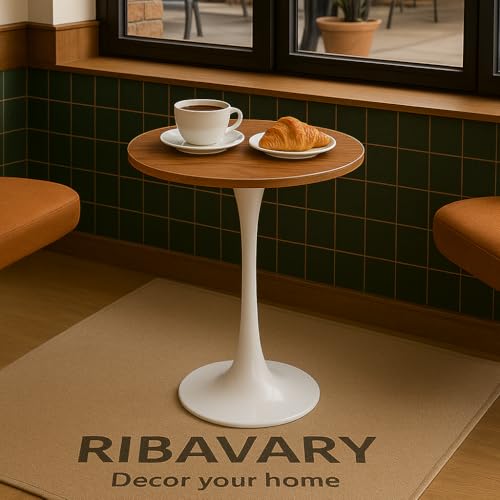 Image of Wooden Pedestal Table, Accent Bedside Table,Modern Coffee End Table for Living Room, Bedroom and Balcony with Round Design Table