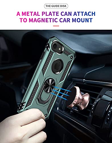 Sunremex Military-Grade Iphone 6/6S/7/8 Case With Tempered Glass Screen Protector & Kickstand - Dark Green #TOP5