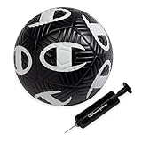 Champion Playmaker Soccer Ball (Size 5, Black/White) – 12-Panel Design, Enhanced Control, Durable TPU Cover & Butyl Bladder, for Indoor & Outdoor Training, Includes 6' Pump
