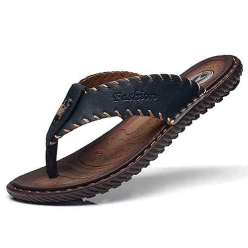 Tongs en cuir pour hommes sandales d'été confortables de plage
