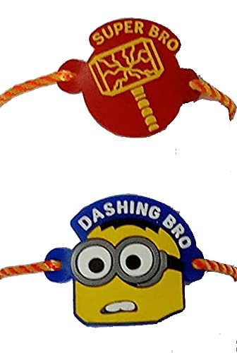 Biche Rakshabandhan Dashing Bro & Super Bro Rakhi for Brothers Rakhi For Little Brother (Set Of 2)