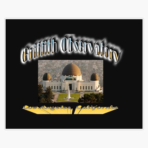 Griffith Park Observatory Window Water Bottle Bumper Sticker Decal 5"