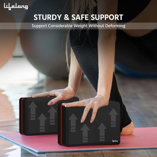 Lifelong Yoga Blocks - Dual Colour Yoga Bricks Pack of 1 for Men & Women, Balancing Yoga Bricks with EVA Foam & Soft Surface, Triple Layer for Balance, Support & Cushion-Exercise Equipment for Home 5 41C30W wc8L