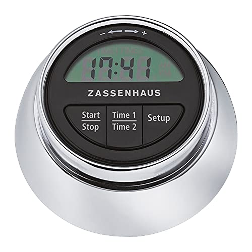 Zassenhaus Digital-Timer SPEED Retro-Kurzzeitmesser - Praktisch und Stilvoll - Silber