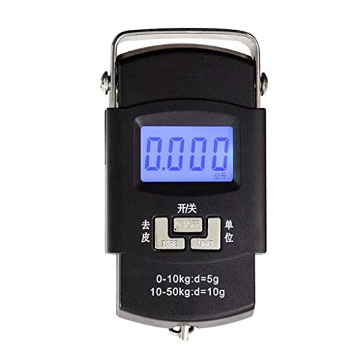 LHHL Mini Tragbare Digitale Gepäckwaage Elektronische Waage 50 Kg Mit Aufhängehaken Tarafunktion LCD Bildschirm Zum Zuhause Bauernhof Fabrik Jagd Im Freien (Color : Black, Size : 50kg/10g) Cover