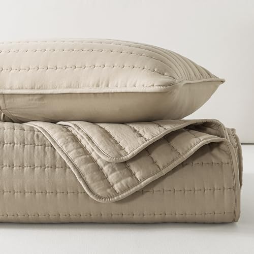 Miniatura 7 de R. Share Colcha Cama Verano Primavera, Beige 300x270cm Colcha Bouti Cama, Acolchada Para Cama O Sofá Suave Y Transpirable, 100 Microfibra Edredón Verano-Oeko-Tex Funda De Almohada No Incluida