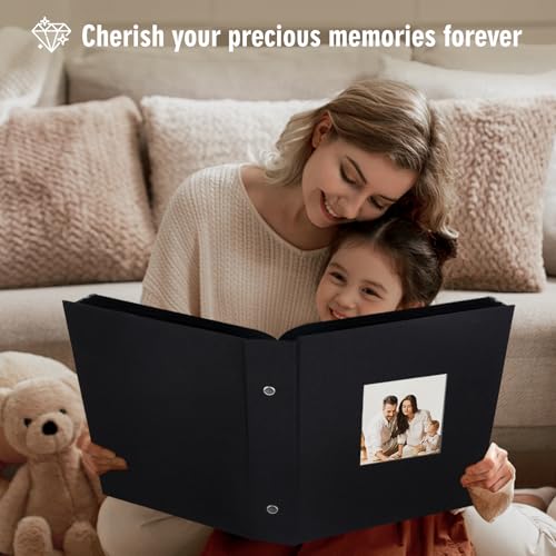 Artmag Fabric Photo Album 4x6 600 Large Capacity for Family Wedding Anniversary Linen Album Holds 600 Horizontal and Vertical Photos (600 Pockets, Black)