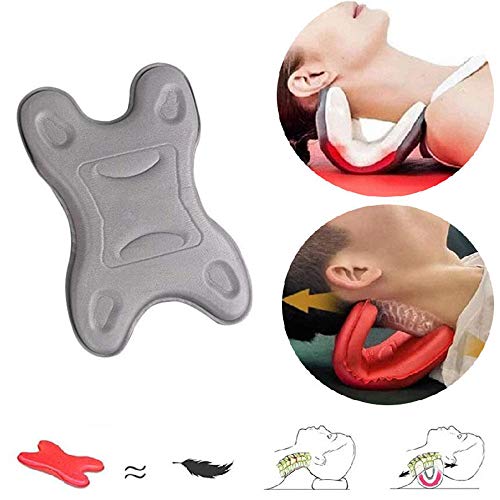 Innovative Neck Stretcher,Neck Support Pillow,U-Portable Neck Massage,Cervical Massage Pillow For Neck Pain-For The Relief Of Neck Pain And Stress Improves The Quality Of Sleep (Gris oscuro)