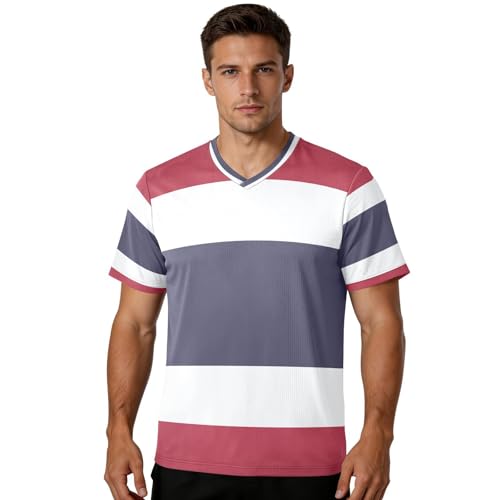 Maillot de football pour homme en tissu extensible blanc/noir, poignets et col flexibles pour entraînement et match athlétique pour homme, Drapeau national...