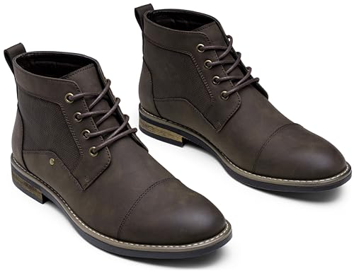 Image of Jousen Mens Boots Retro Casual Boots for Men Cap Toe Boots for Men