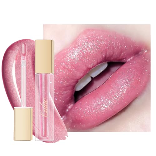 Oulac Pink Shimmer Liquid Lipstick High-Shine Glitter Lip Gloss for Women Shimmer Non-Sticky Glossy Finish Liquid Lipstick Hydrating Lip Gloss Fuller-looking Lip Makeup Vegan & Cruelty-Free 06