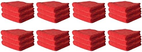 24pcs Hand Towel Non- Stick Scrubber Water Home Household Kitchen Hotel Duster Absorption Microfiber Dishcloth Restaurant for Face Cloth Cleaning Red Kitchenred Towels Dish