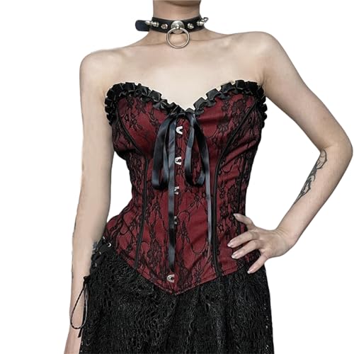 トップス THE RED THREAD lace up layered corset Amazon.com: Insgoth Gothic Bustier Corset Tops for Women Goth Dark