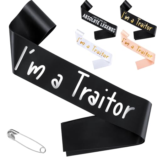 Xuniea Im a Traitor Sash Traitor Leaving Sash New Job and Sorry Your Leaving Gifts Retirement Presents for Colleagues Women Men Farewell Party Going Away Decorations(Black Silver Letter)