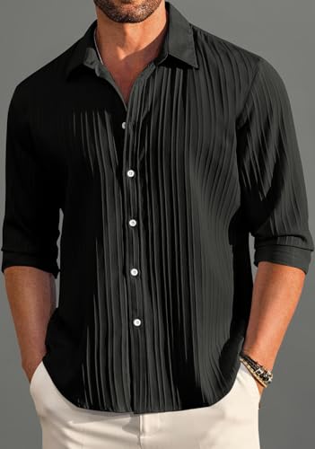 Image of ROYALSCOUT Men's Popcorn Full Sleeves Casual Shirt | Men Stylish Regular Fit | Button-Down Stylish Shirt for Party & Casual Wear