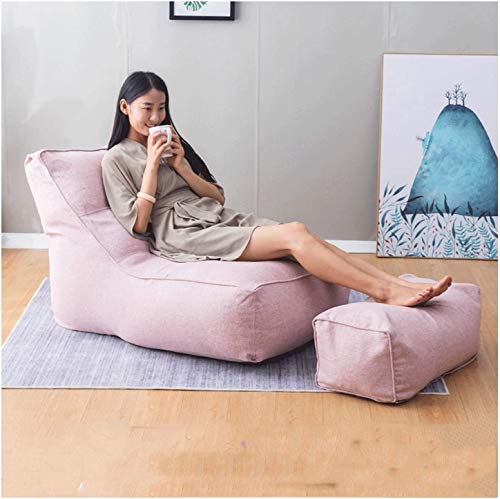 Fhw Lazy Lounger Bean Bag Schöne Beanbags Große Sitzsack- Stuhl for den Innen- und Außeneinsatz Stuhl (Size : Pink)