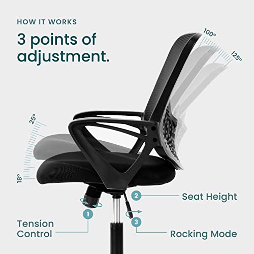 Smug Home Office Desk Chairs With Wheels, Dark Black #TOP2