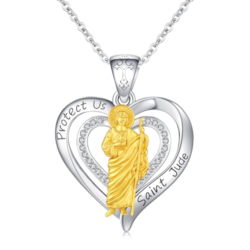 Collier Saint Jude pendentif St Jude San Judas Tadeo argent sterling 925 femme