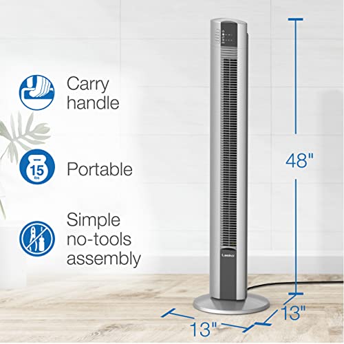 Lasko Portable Electric 48" Oscillating Tower Fan With Fresh Air Ionizer, Timer And Remote Control For Indoor, Bedroom And Home Office Use, Gray T48310 #TOP5