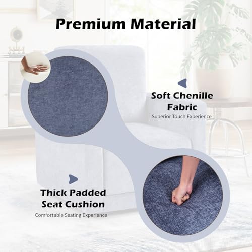 Sillón giratorio cuadrado azul con almacenamiento oculto miniatura 4
