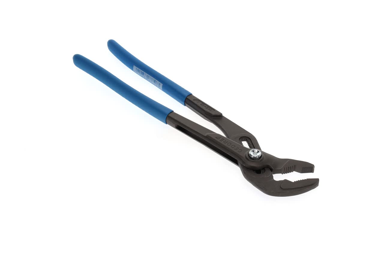 GEDORE Pinza Regolabile a Pappagallo, Pinza Chiave Regolabile, Apertura Fino a 44 mm, Autobloccante con Pulsante, Fermo di Sicurezza, Piatta, Cromata, 142 12 TL
