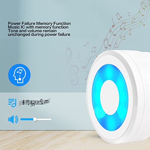 Campainha Sem Fio, Kit de Carrilhão de Porta à Prova D'água Com 58 Toques Plug in Mini WiFi Pager C