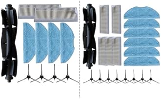 Vacuum Cleaner Replacement Parts Kit For Eureka Lvac Voice Nuo Dynaking R21 For LG R580HK R585HK With Main Brush Side Brushes HEPA Filters Microfiber Mop Cloths Set(B)